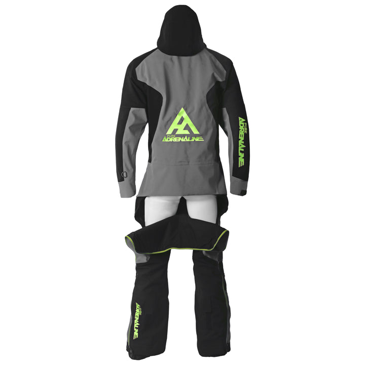 Pure Adrenaline Gray/Black/Green Vortex Monosuit - Pure Adrenaline Motorsports