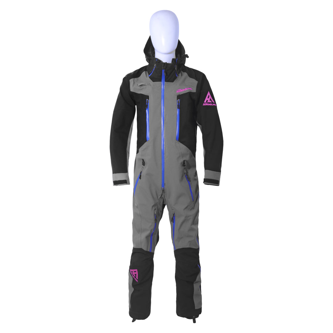 Pure Adrenaline Gray/Black/Pink Vortex Monosuit - Pure Adrenaline Motorsports