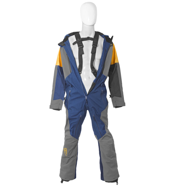 Pure Adrenaline Navy/Gray/Yellow Vortex Monosuit - Pure Adrenaline Motorsports