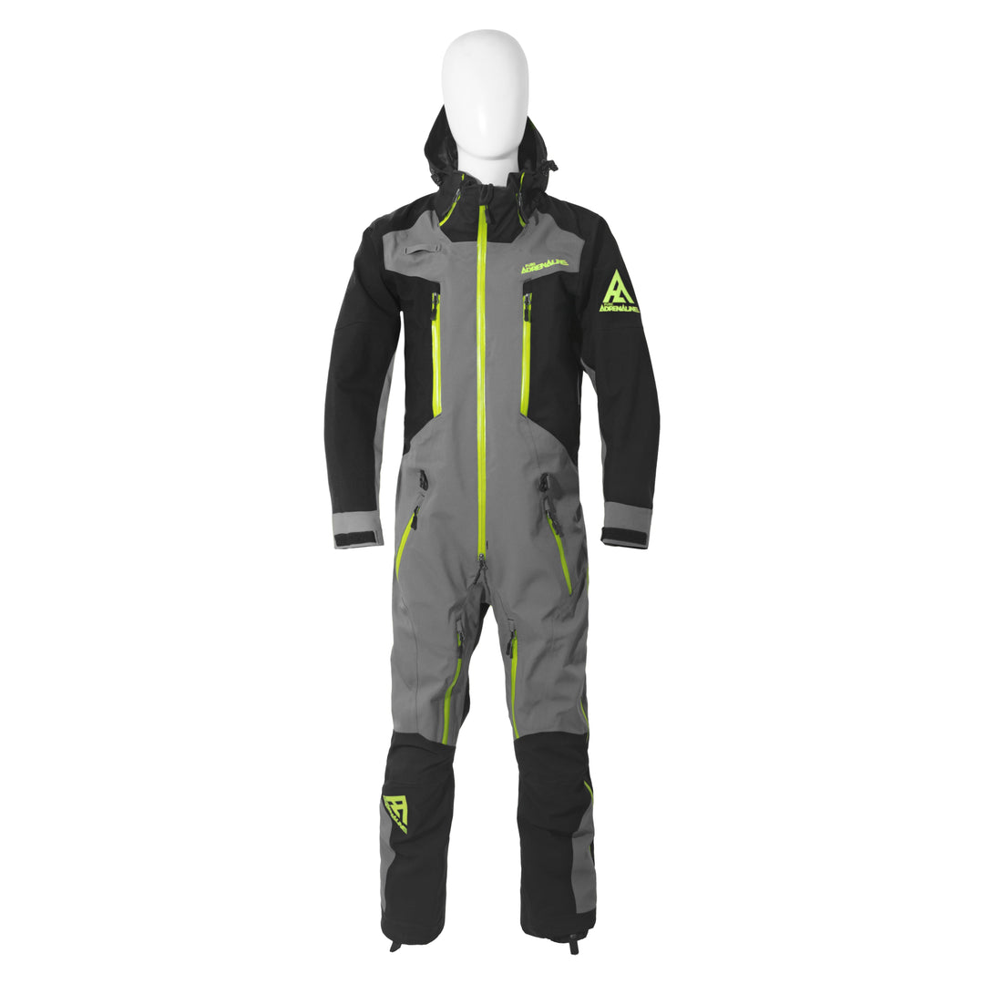 Pure Adrenaline Gray/Black/Green Vortex Monosuit - Pure Adrenaline Motorsports