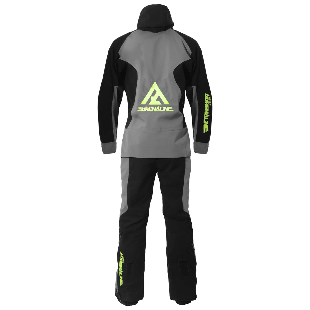 Pure Adrenaline Gray/Black/Green Vortex Monosuit - Pure Adrenaline Motorsports