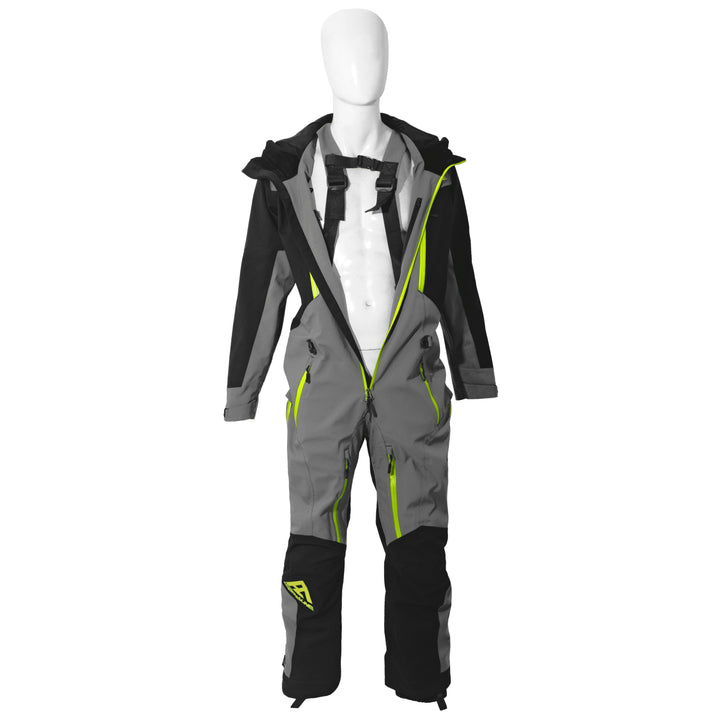 Pure Adrenaline Gray/Black/Green Vortex Monosuit - Pure Adrenaline Motorsports