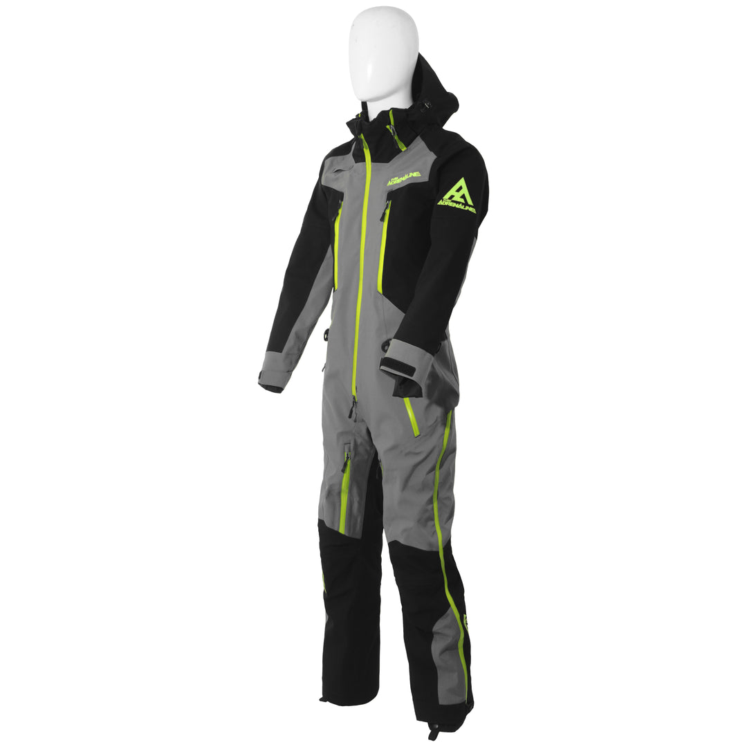 Pure Adrenaline Gray/Black/Green Vortex Monosuit - Pure Adrenaline Motorsports