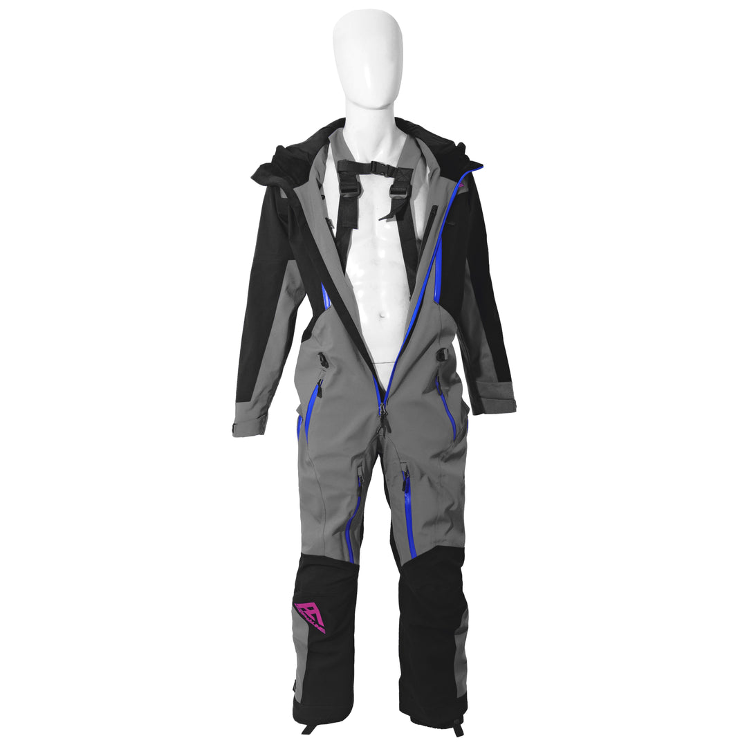 Pure Adrenaline Gray/Black/Pink Vortex Monosuit - Pure Adrenaline Motorsports