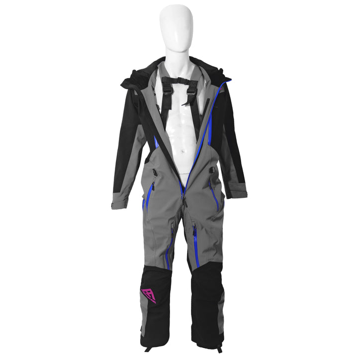 Pure Adrenaline Gray/Black/Pink Vortex Monosuit - Pure Adrenaline Motorsports