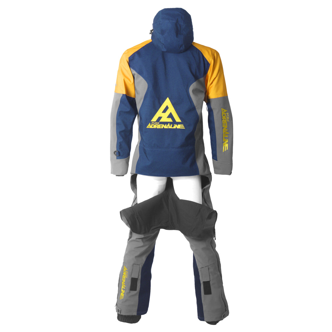 Pure Adrenaline Navy/Gray/Yellow Vortex Monosuit - Pure Adrenaline Motorsports