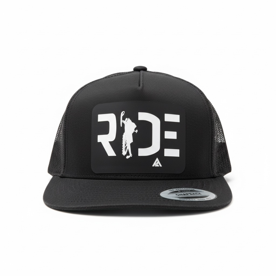 Black Snap Back Pure Adrenaline Hat With Ride Snowmobile - Pure Adrenaline Motorsports