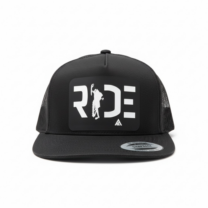 Black Snap Back Pure Adrenaline Hat With Ride Snowmobile - Pure Adrenaline Motorsports