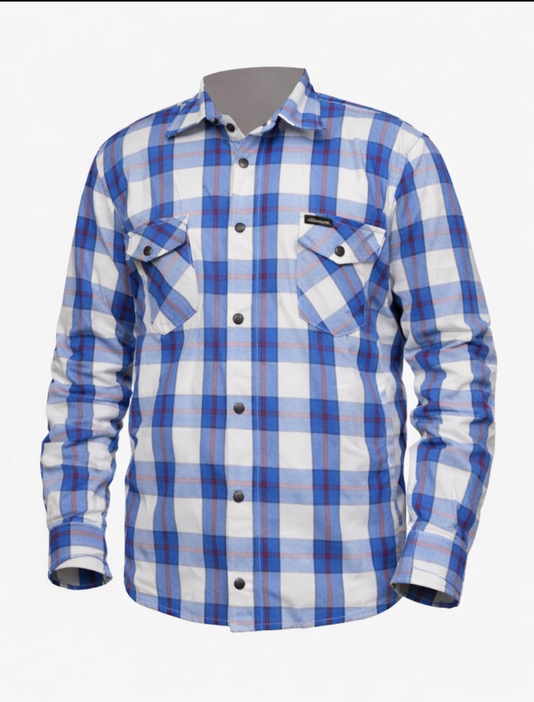 Mens Buffalo Flannel White/Blue - Pure Adrenaline Motorsports