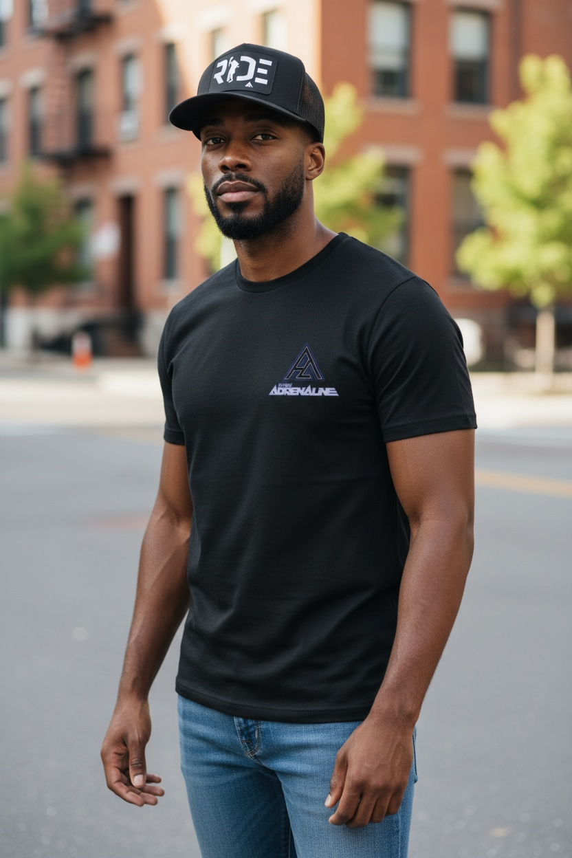 Black Snap Back Pure Adrenaline Hat With Ride Snowmobile - Pure Adrenaline Motorsports