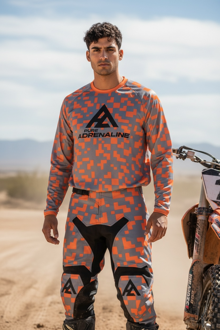 Pure Adrenaline Red/Gray Rev Series Moto Jersey - Pure Adrenaline Motorsports