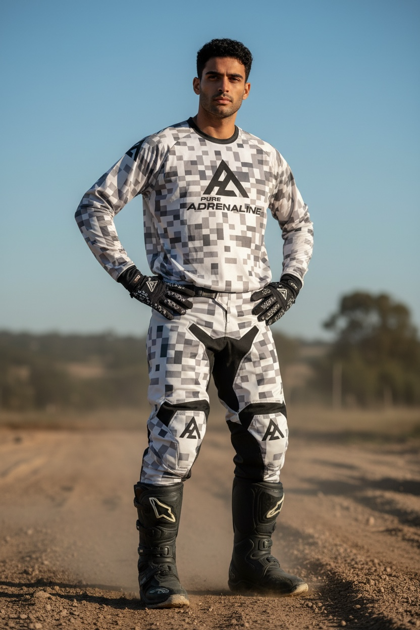Pure Adrenaline White/Gray Rev Series Moto Jersey - Pure Adrenaline Motorsports