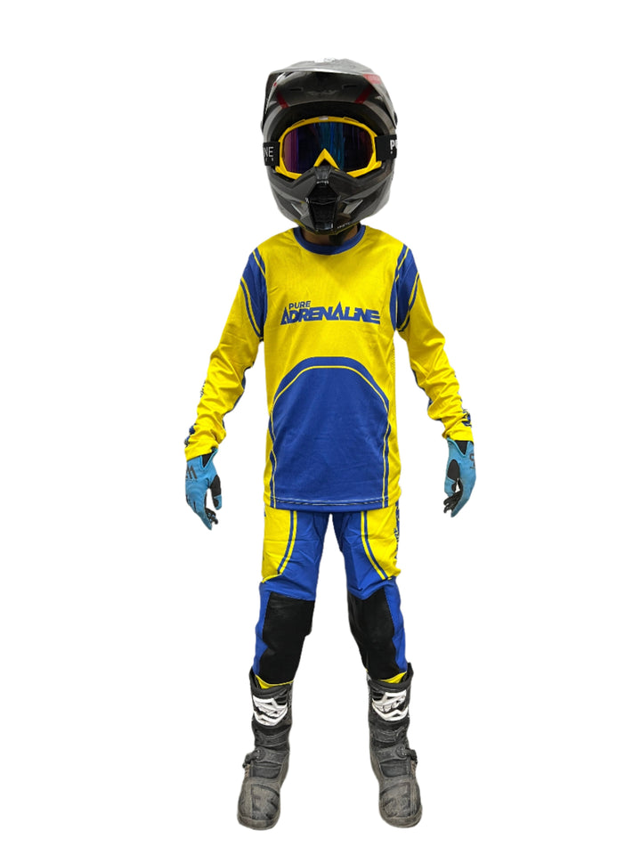 Youth AC Series MX Jersey Yellow/Blue 2024 - Pure Adrenaline Motorsports
