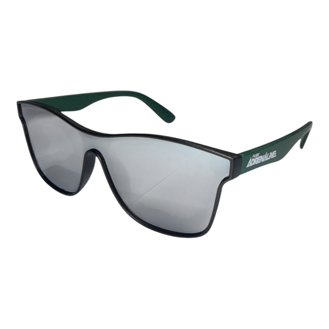 Versant Sunglasses - Black/Green Frame, Chrome Mirror Lens