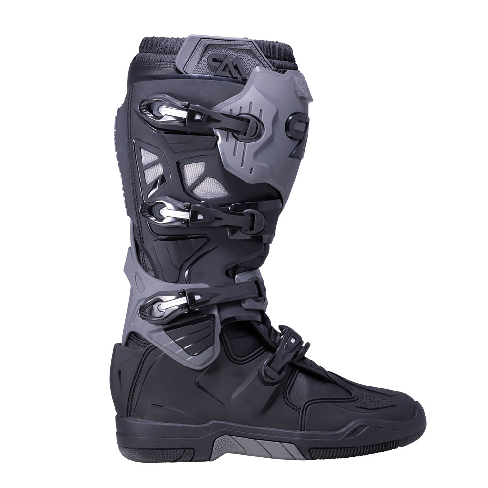 Black/Gray Mens Hydraulic Hyperextension Motocross Boots – Sizes 7