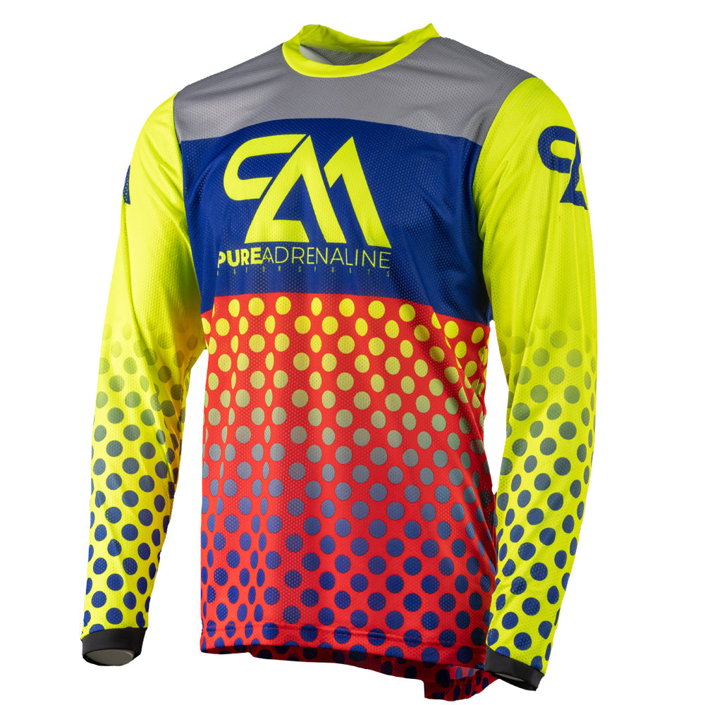 Yellow/Red/Blue Mens Thrill 2.0 Series MX Jersey 2024 - Pure Adrenaline Motorsports